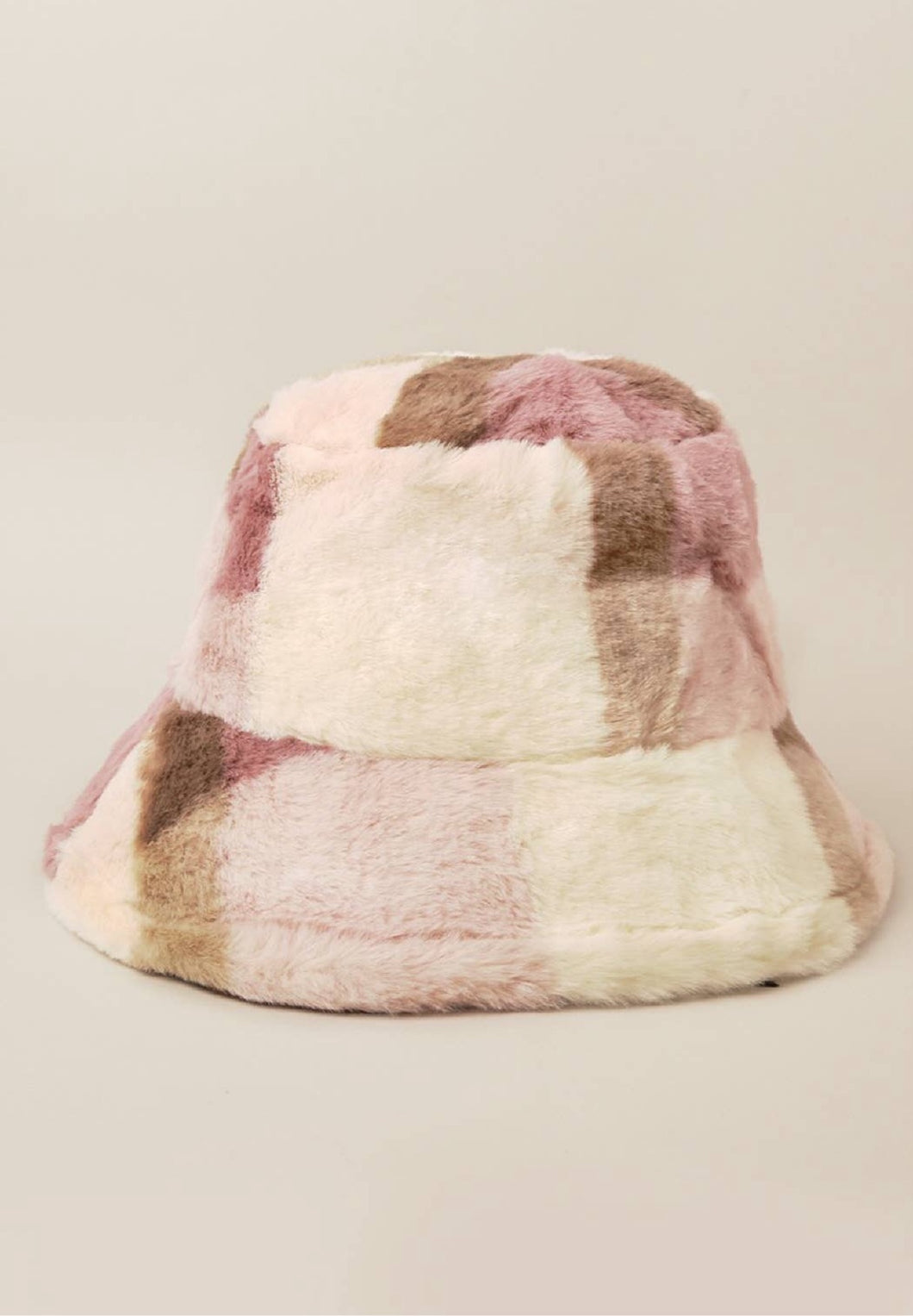 Winter Plaid Bucket Hat-pink